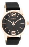 OOZOO 43mm rose gold case / rose gold on black / black