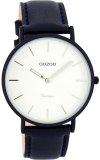 OOZOO 40mm matt navy alu case / silver on white / navy
