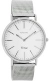 OOZOO 36mm silver case / silver on white / silver mesh