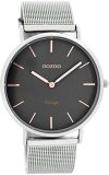 OOZOO 40mm matt silver alu case / rose gold on grey / matt silve