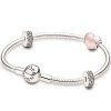 PANDORA Sterling Silver Bracelet Glittering Heart Gift Set